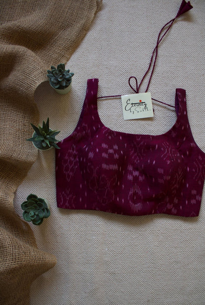 Red + Green + Rosy (Ikat Noorie) (Combo Blouse) - Eternity by Sakshi