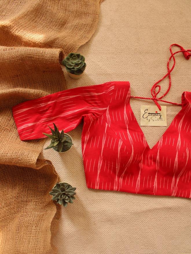 Red Ikat Blouse - Eternity by Sakshi