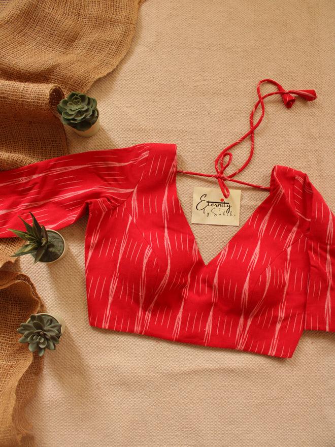 Red Ikat Blouse - Eternity by Sakshi