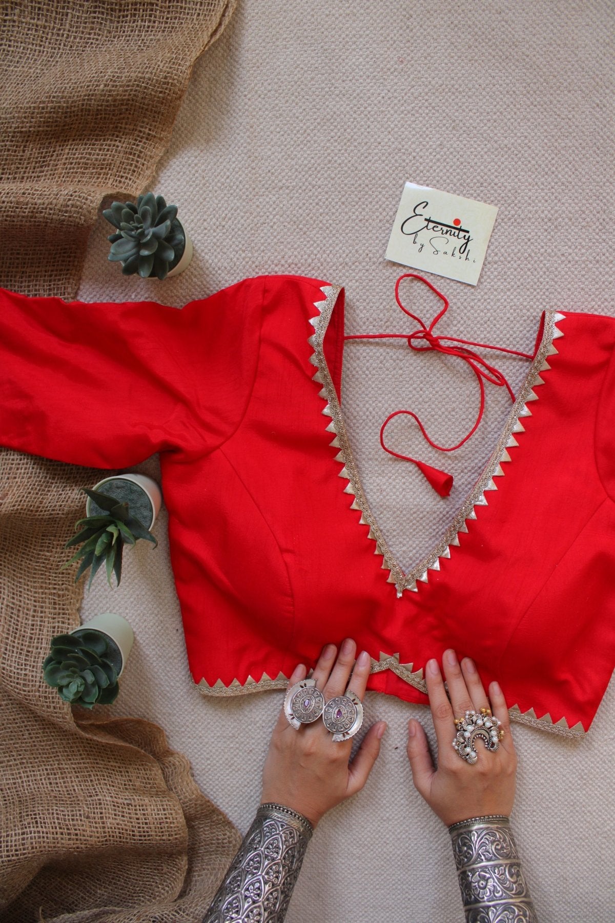 Red Radhika Blouse - Eternity by Sakshi