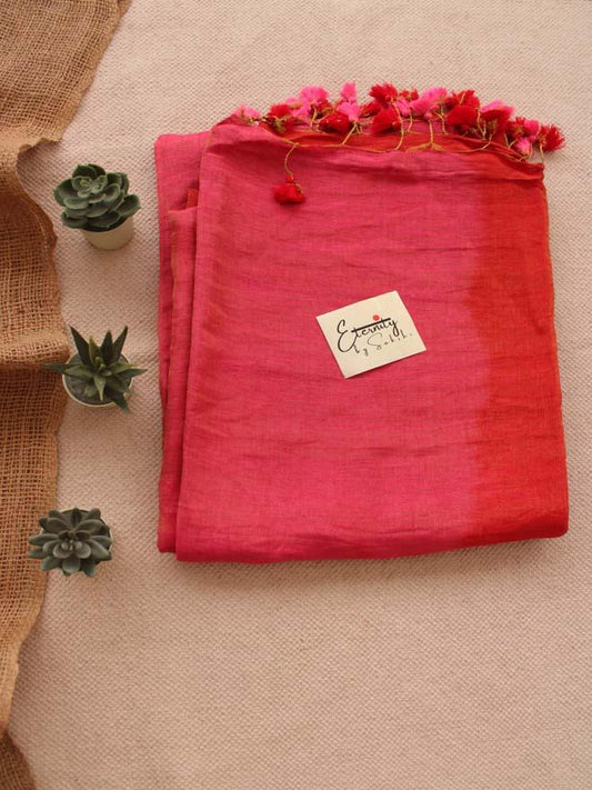 Rose Molten Linen Saree - Eternity by Sakshi