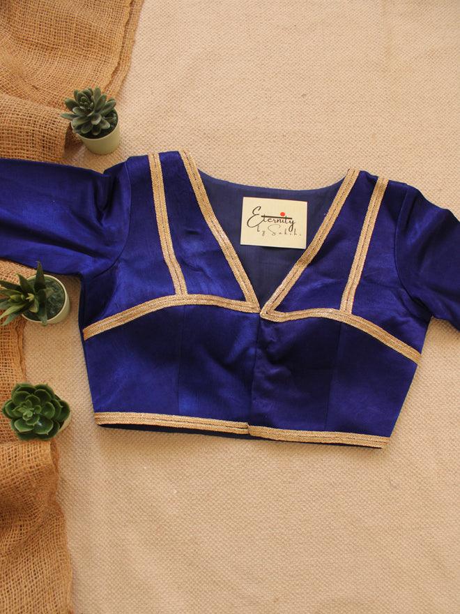Kashmira Tissue Saree + Royal Blue Blouse Combo - Eternity by Sakshi