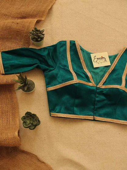 Royal Peacock Green Blouse - Eternity by Sakshi