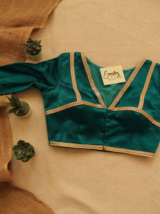 Royal Peacock Green Blouse - Eternity by Sakshi