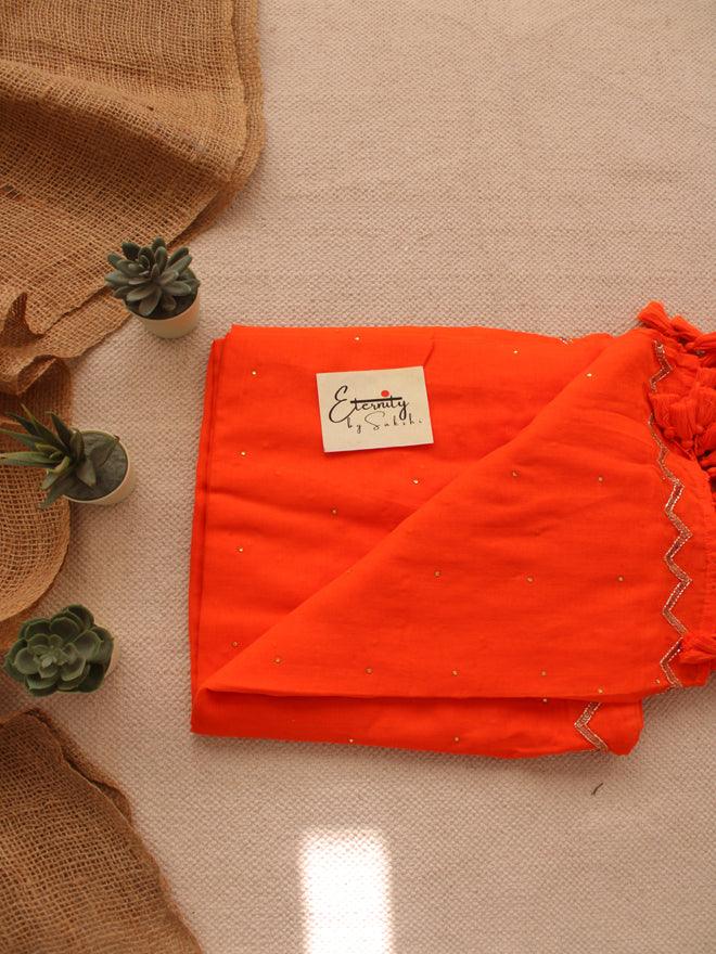 Saffron Noor Saree + Orange Noori Blouse Combo - Eternity by Sakshi