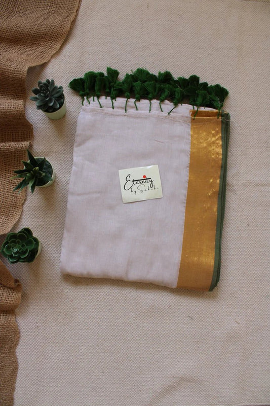 Tulsi Saree + Green Madhubala Blouse Combo - Eternity by Sakshi