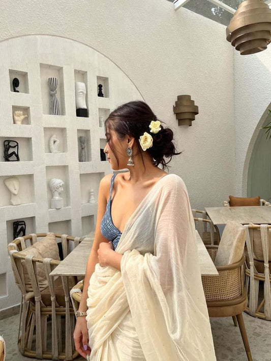 White Tara Saree - Eternity by Sakshi