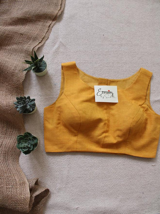 Yellow Boatneck Blouse - Eternity by Sakshi