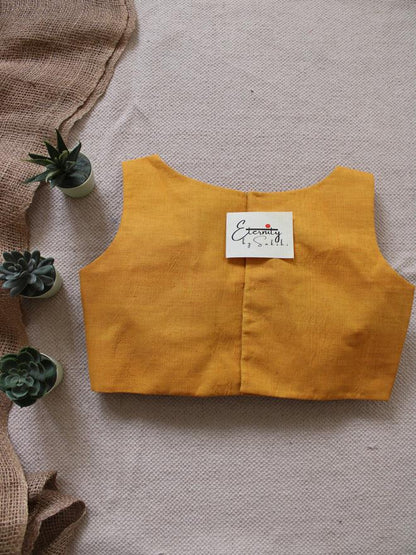 Yellow Boatneck Blouse - Eternity by Sakshi