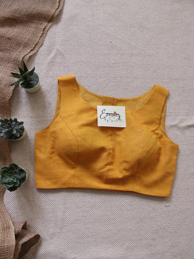 Yellow Boatneck Blouse - Eternity by Sakshi