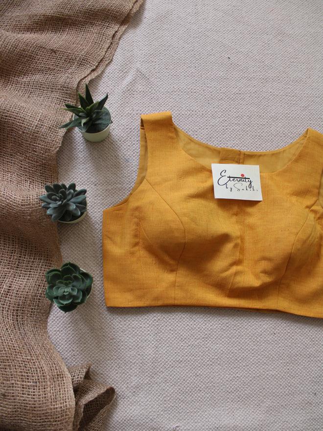 Yellow Boatneck Blouse - Eternity by Sakshi