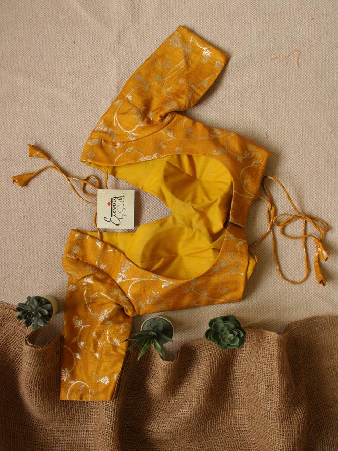 Yellow Brocade Blouse - Eternity by Sakshi