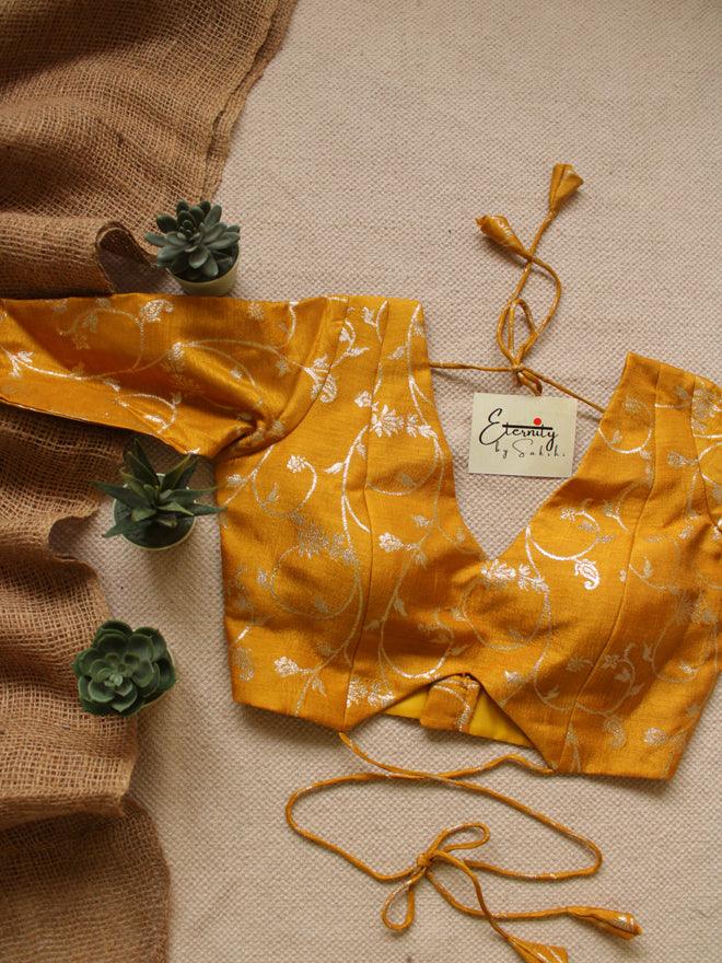 Yellow Brocade Blouse - Eternity by Sakshi