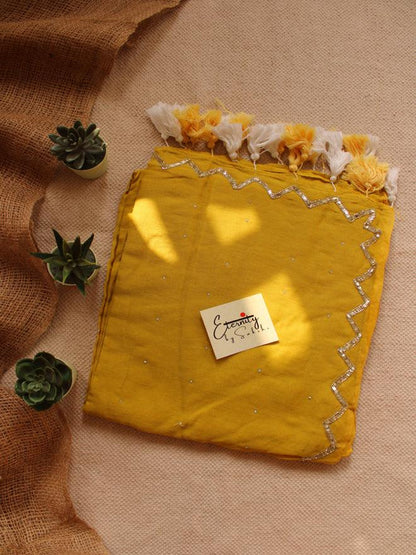 Yellow Noor Saree + Lollipop Blouse Combo - Eternity by Sakshi