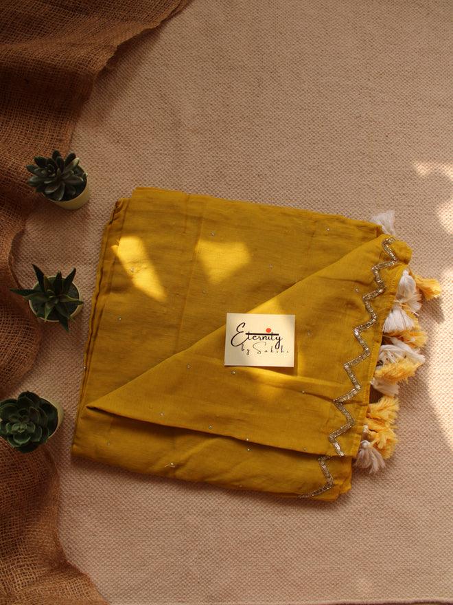 Yellow Noor Saree + Lollipop Blouse Combo - Eternity by Sakshi