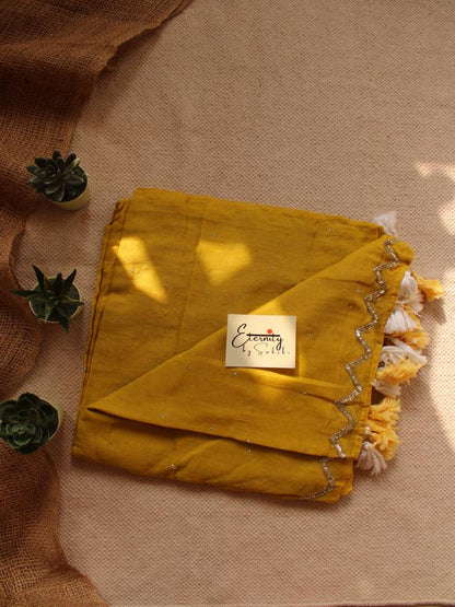 Yellow Noor Saree + Lollipop Blouse Combo - Eternity by Sakshi