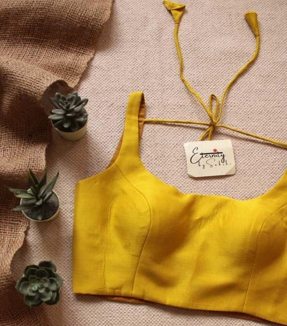 Maroon Breezy Saree + Yellow Noorie Blouse Combo - Eternity by Sakshi