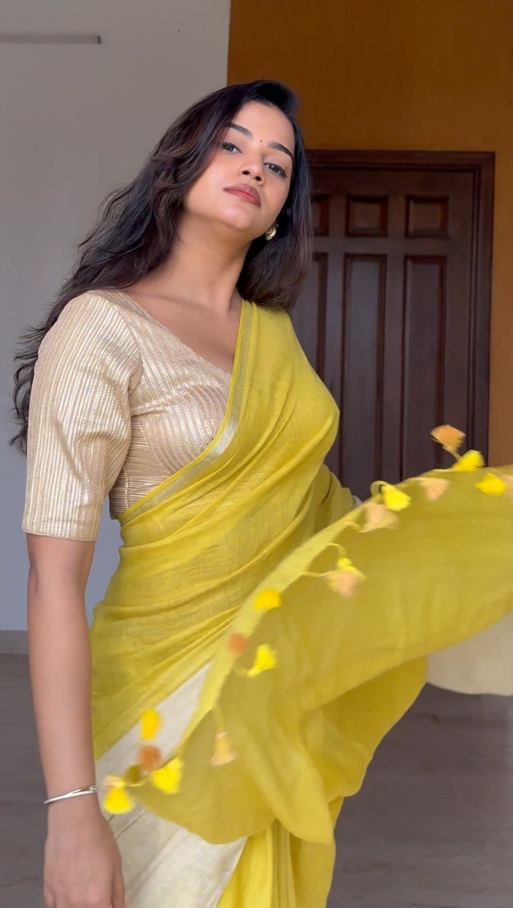 Yellow Ombre Saree - Eternity by Sakshi