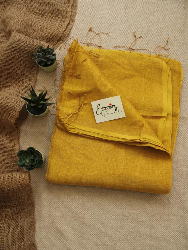 Yellow Raatein Saree + Fuscia Noorie Blouse Combo - Eternity by Sakshi