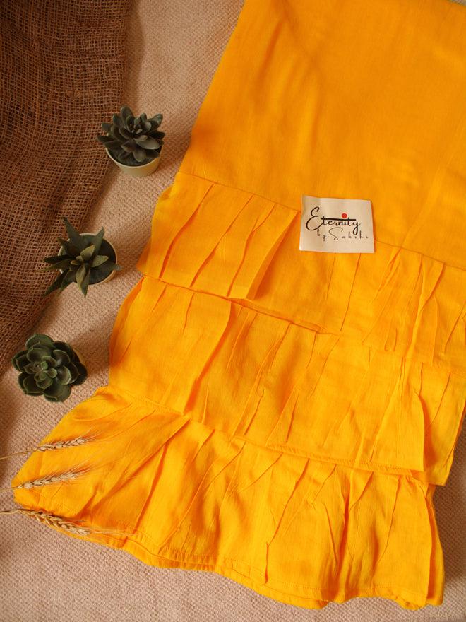 YELLOW RUFFLE SAREE - Eternity by Sakshi