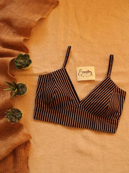 Black Breezy Saree + Zebra Blouse Combo - Eternity by Sakshi