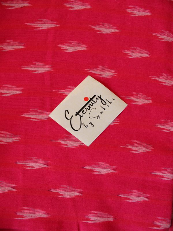 Reddish Pink Ikkat Fabric