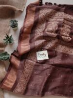 Chocolate Silk Linen Saree