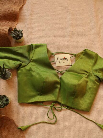 Green Backless Blouse